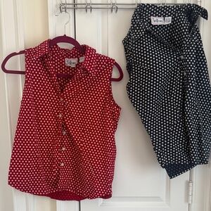 TWO 4th of July button up tops sleeveless